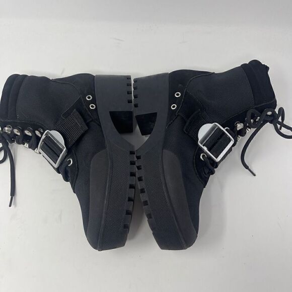 Steve Madden Women's Nayra Platform Lace Up Black Mult Booties Size 7 - Picture 2 of 7
